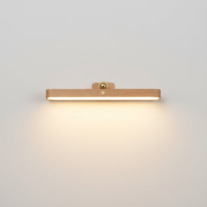 Lysverden wood grain LED light bar with acrylic shade, touch control, 3 brightness levels, 4000K, magnetic mount.