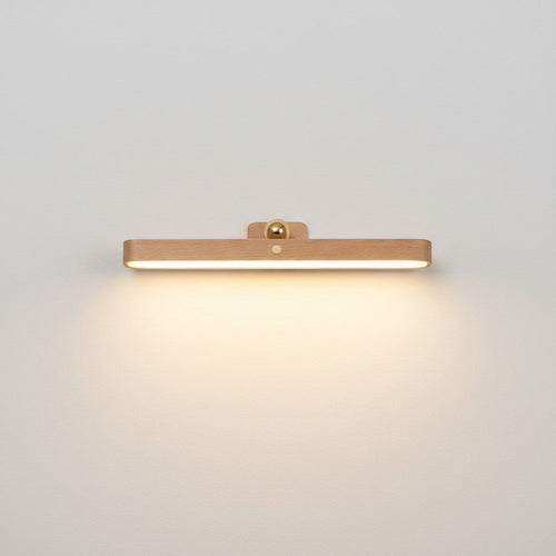 Lysverden wood grain LED light bar with acrylic shade, touch control, 3 brightness levels, 4000K, magnetic mount.