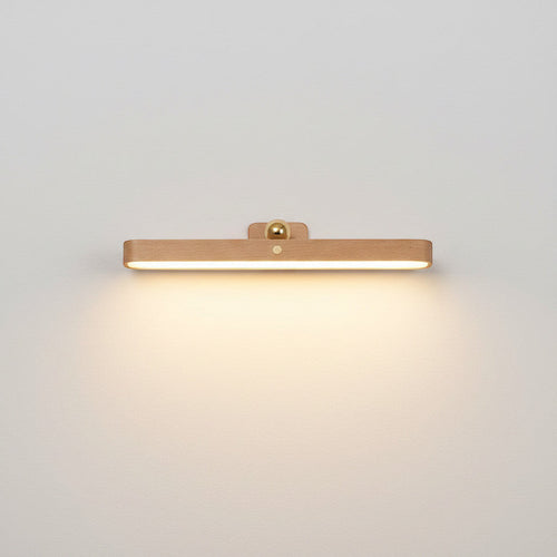 Lysverden wood grain LED light bar with acrylic shade, touch control, 3 brightness levels, 4000K, magnetic mount.
