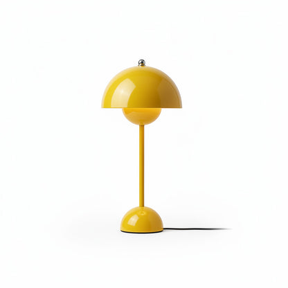 Lysverden yellow metal Flowerpot table lamp with double dome design and E27 socket.