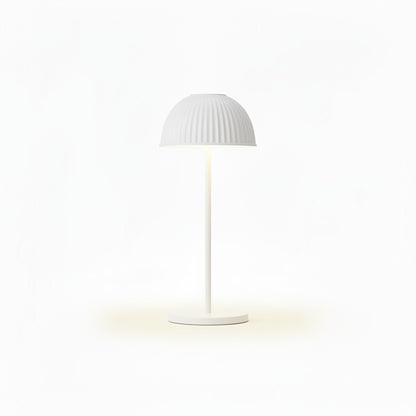 Lysverden yellow ribbed dome table lamp with touch control and 3 color temperatures.