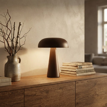 Mushroom-bordlampe i metall – 4 fargetemperaturer, Enkel lading – tent i skandinavisk hjem