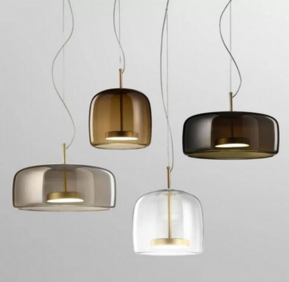 LYS Røyk-/amberglass pendellampe – klokkeform