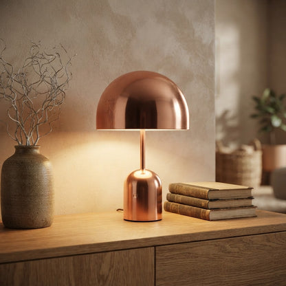 Oppladbar metall-bordlampe Sopp – touch, dimbar, 3 fargetemperaturer – tent i skandinavisk hjem