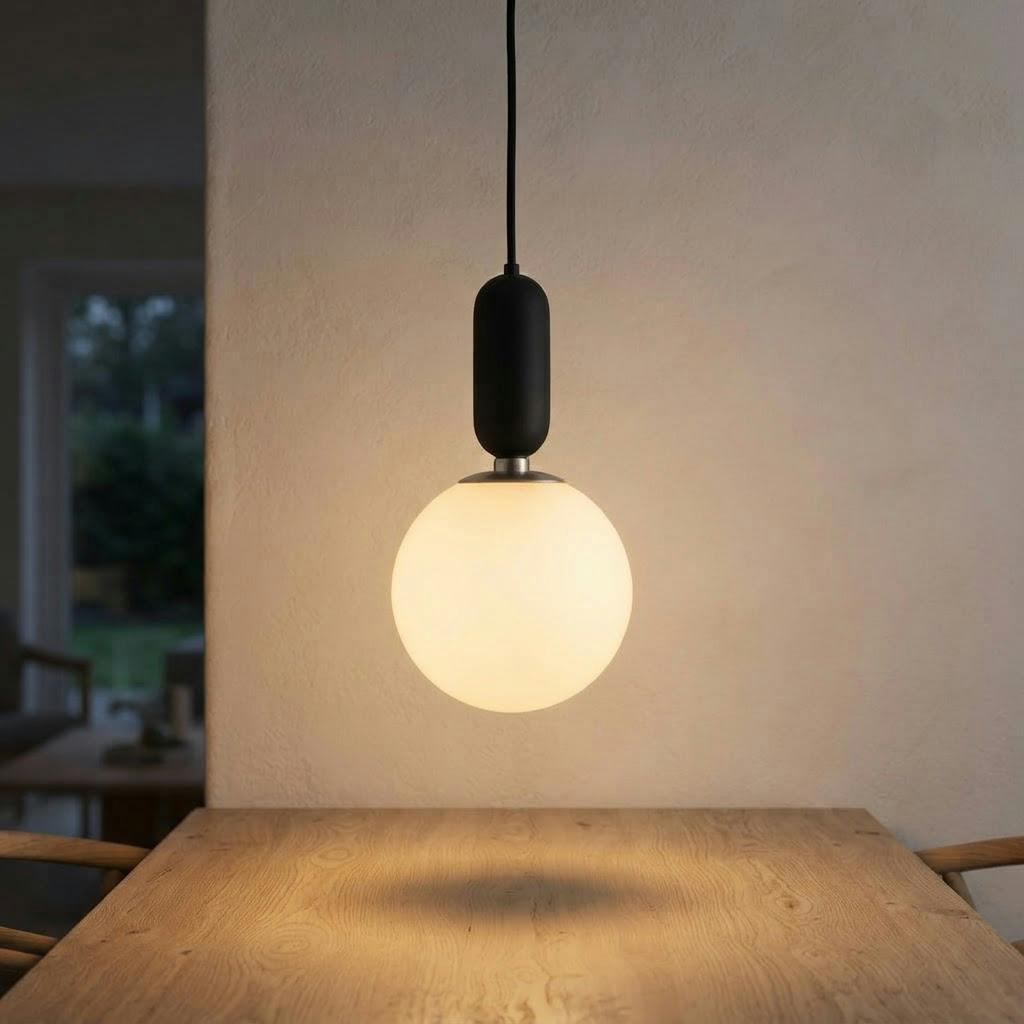 Pendellampe GLOBE i opalglass – tent i skandinavisk hjem