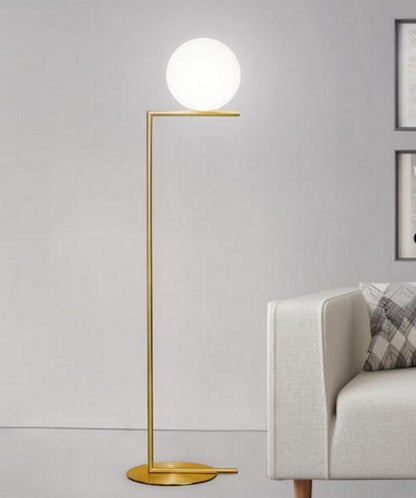 LYS Gulvlampe med opalkule og sidebord
