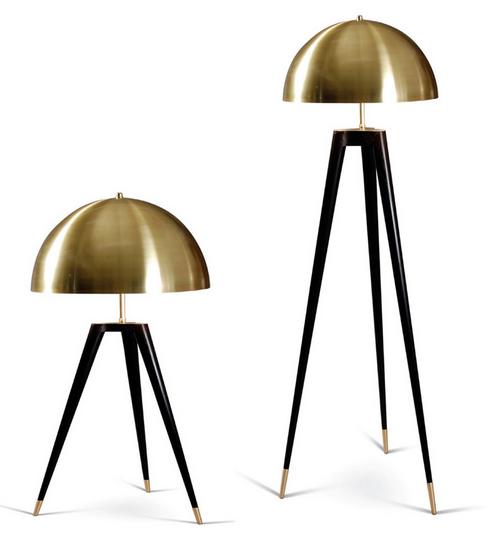 LYS Trebent lampe med messingkuppel