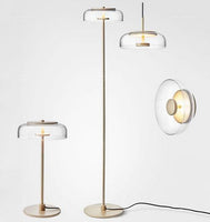 Glassdisk-lampe i gull – Lysverden