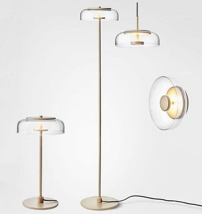 Glassdisk-lampe i gull – Lysverden