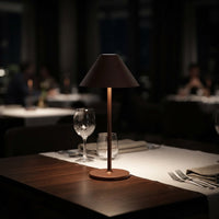 Restaurantlampe med paraply-skjerm – 4 fargetemperaturer, Enkel lading – tent på restaurantbord