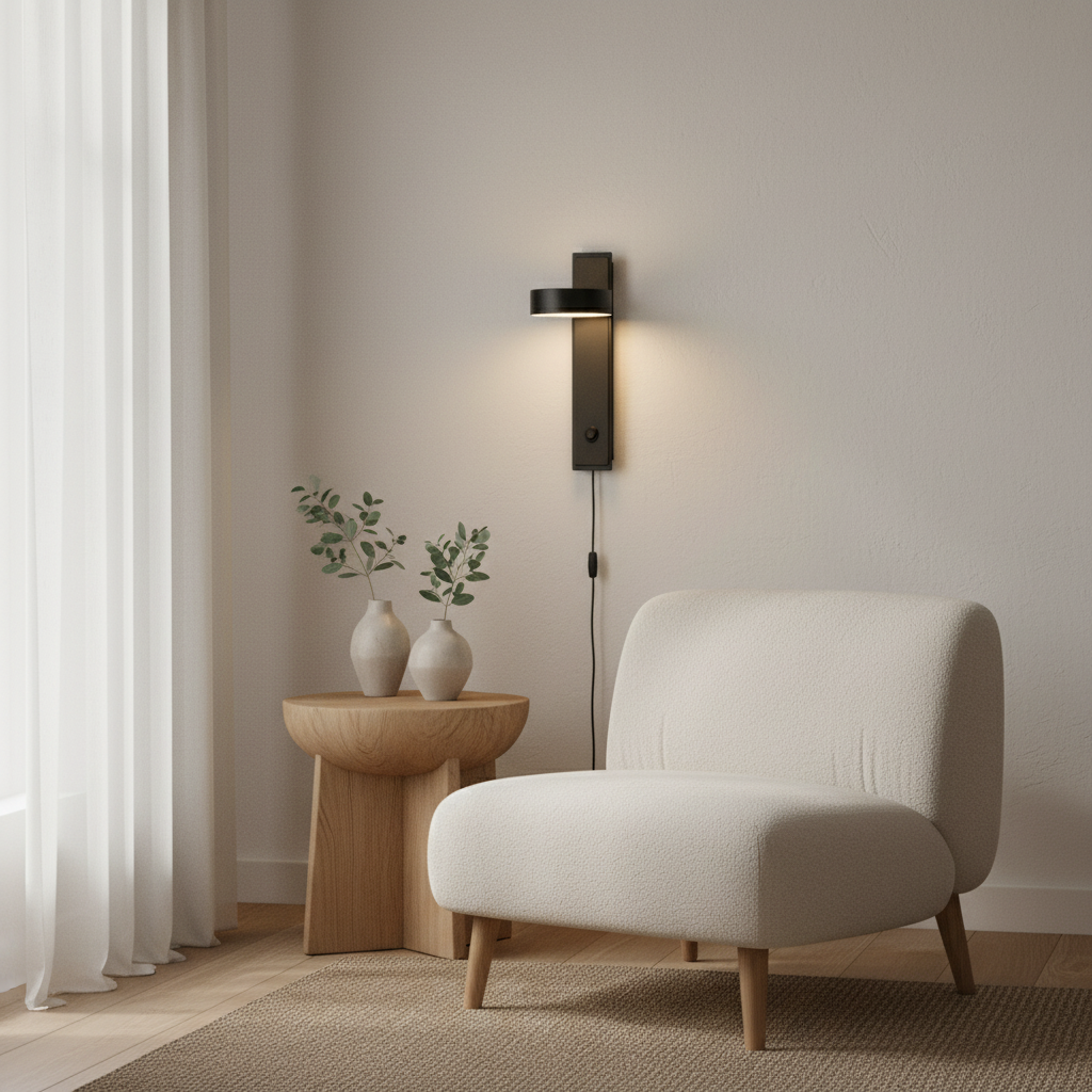 Vegglampe i et skandinavisk hjem