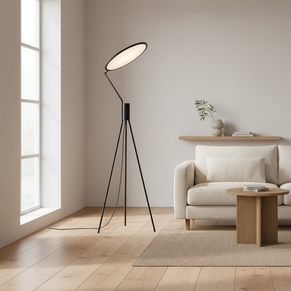 Gulvlampe i et skandinavisk hjem