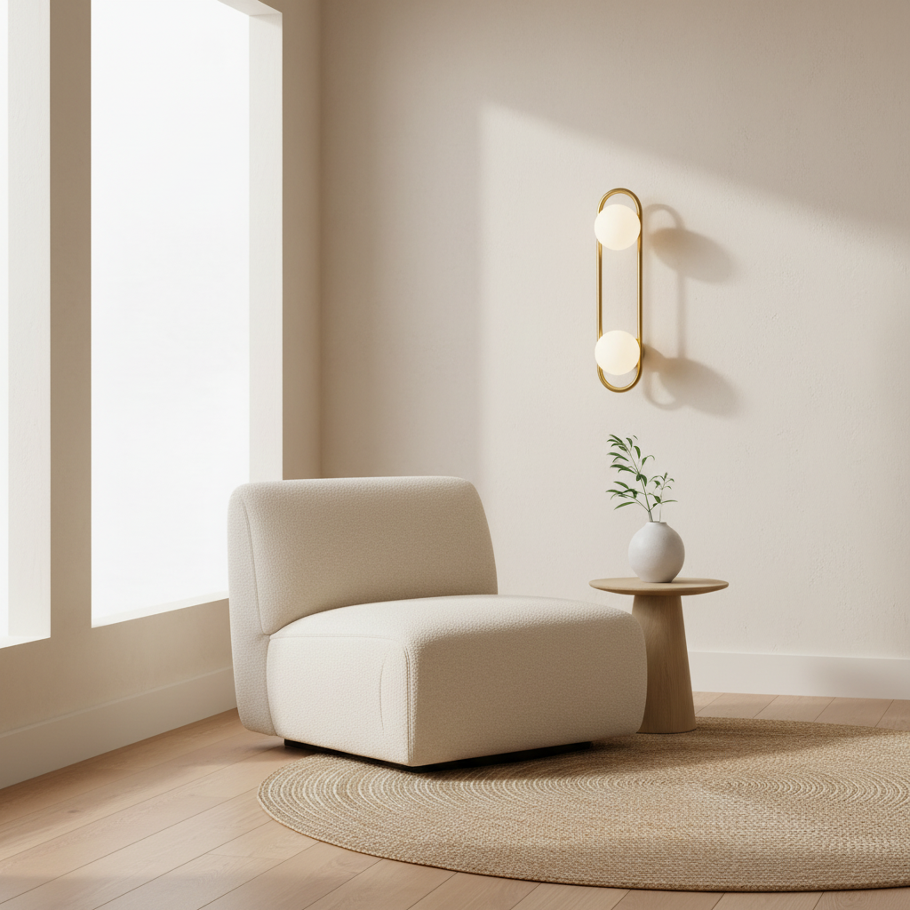 Vegglampe i et skandinavisk hjem