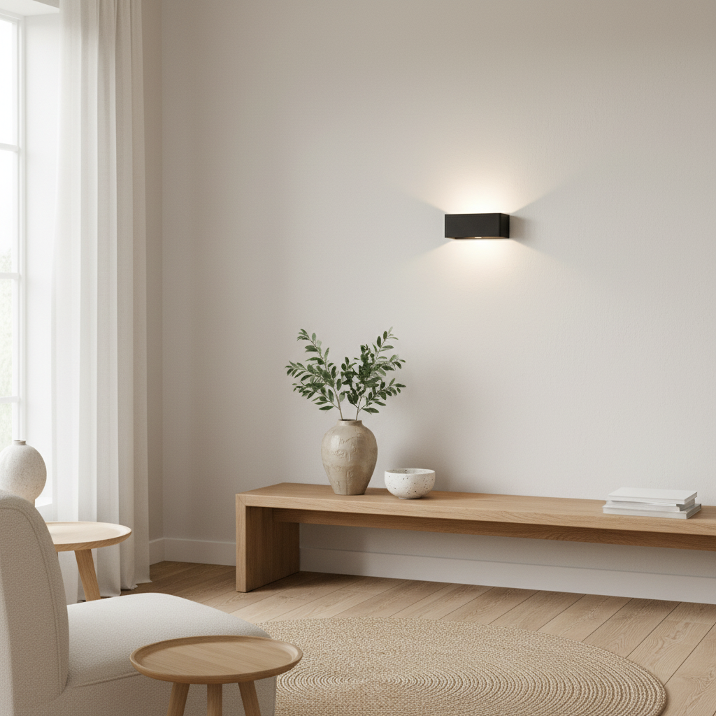 Vegglampe i et skandinavisk hjem
