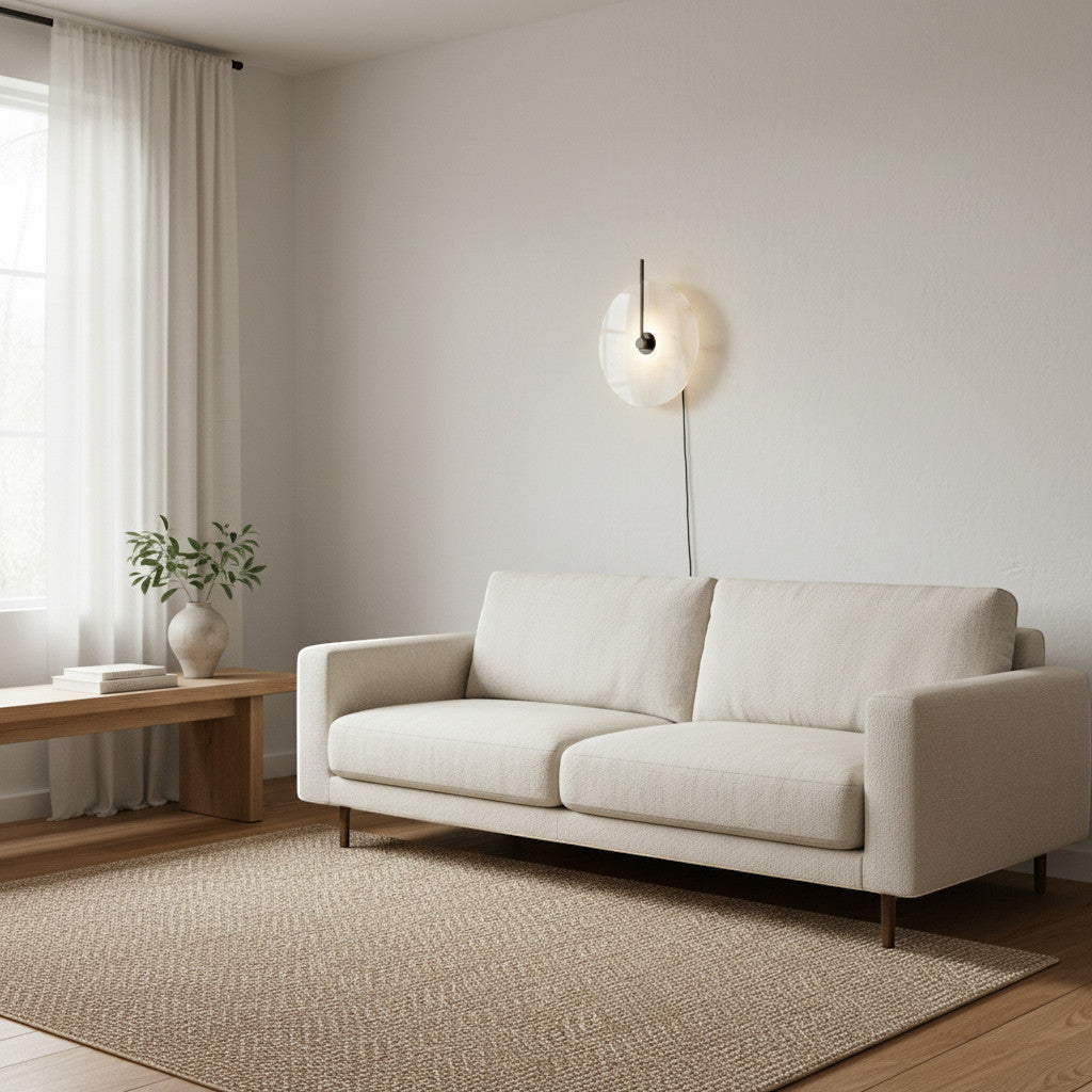 Dolomitt vegglampe – minimalistisk steinskive