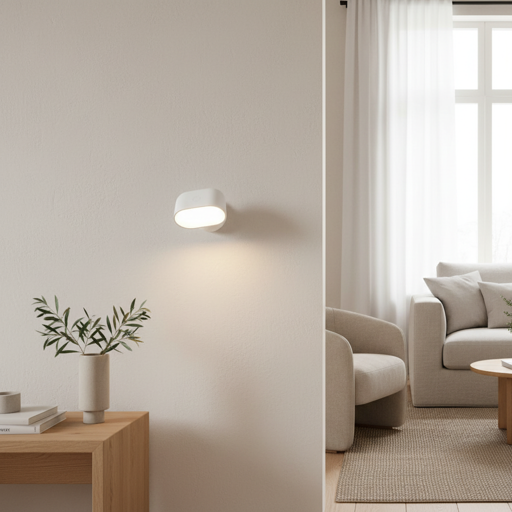 Vegglampe i et skandinavisk hjem