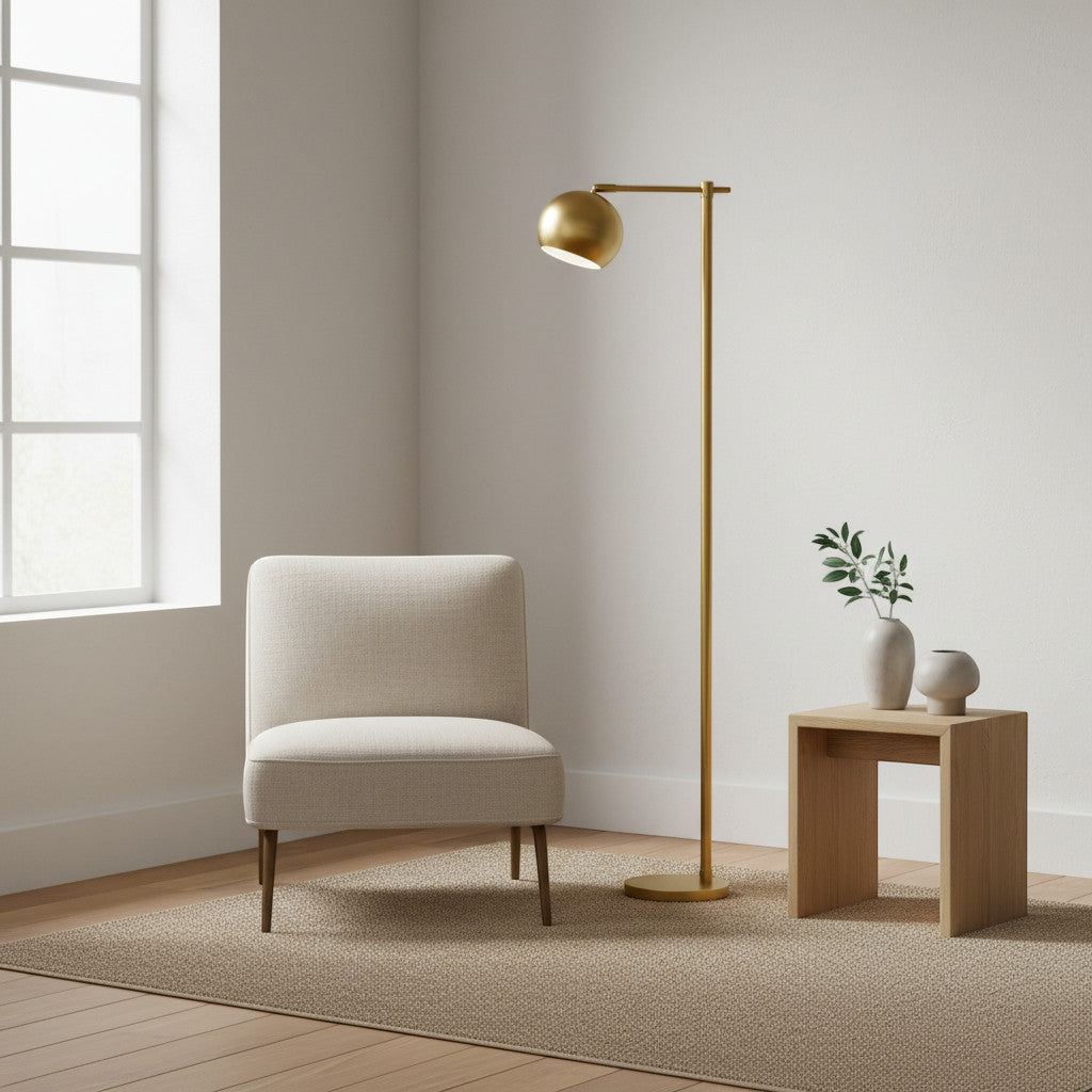 Gulvlampe i et skandinavisk hjem