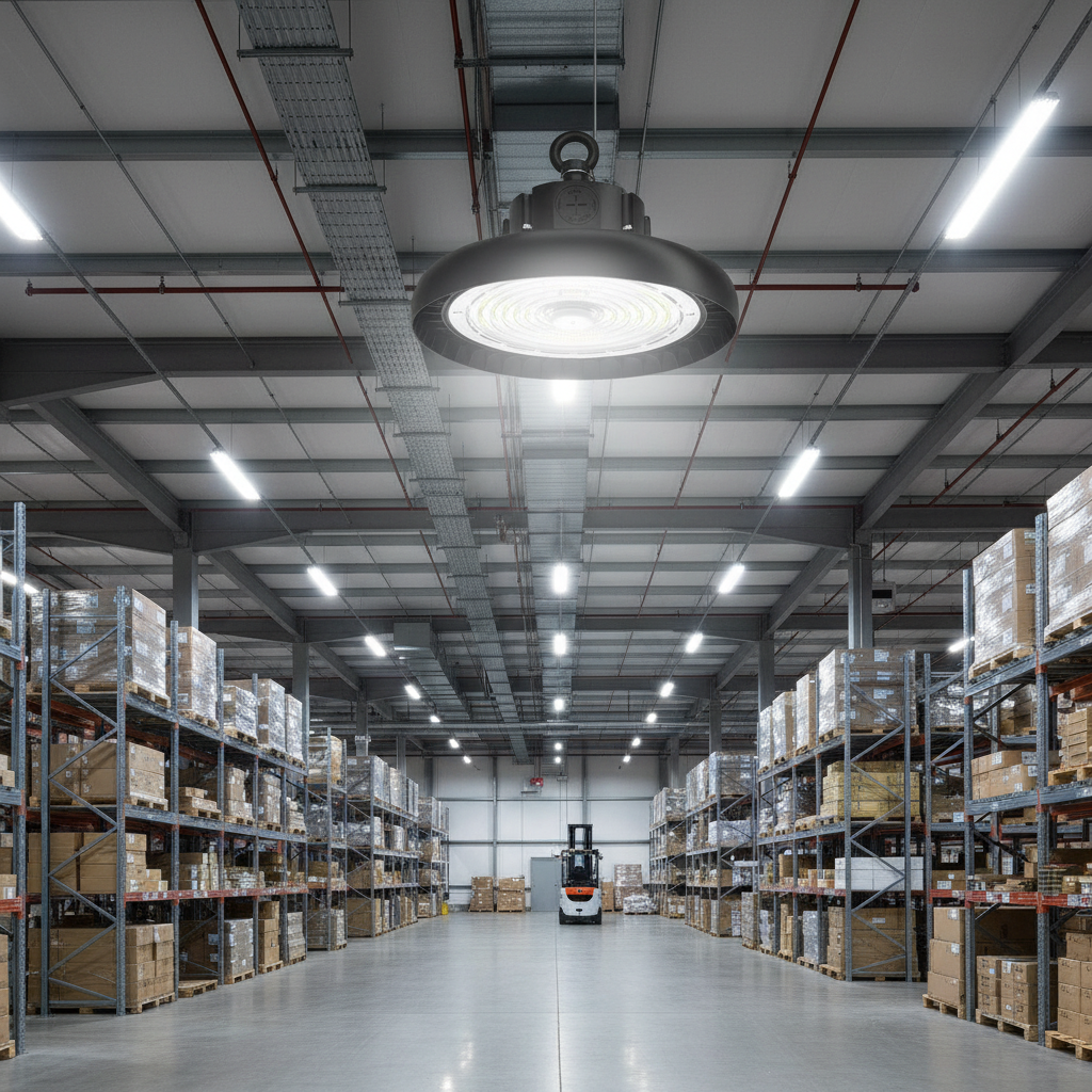 LED UFO high bay industriarmatur i et lager