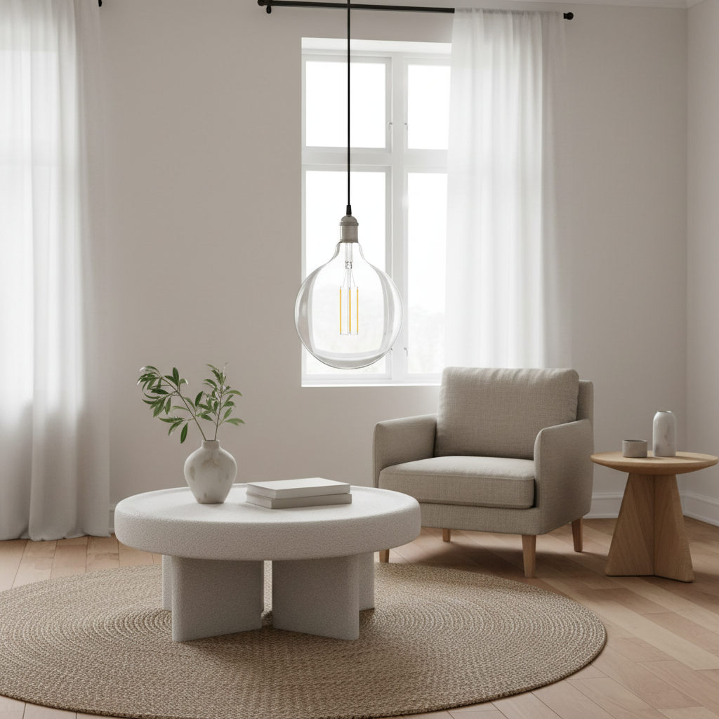LED Vintage Edison Filament pære G125 – dimbar, varm, E27
