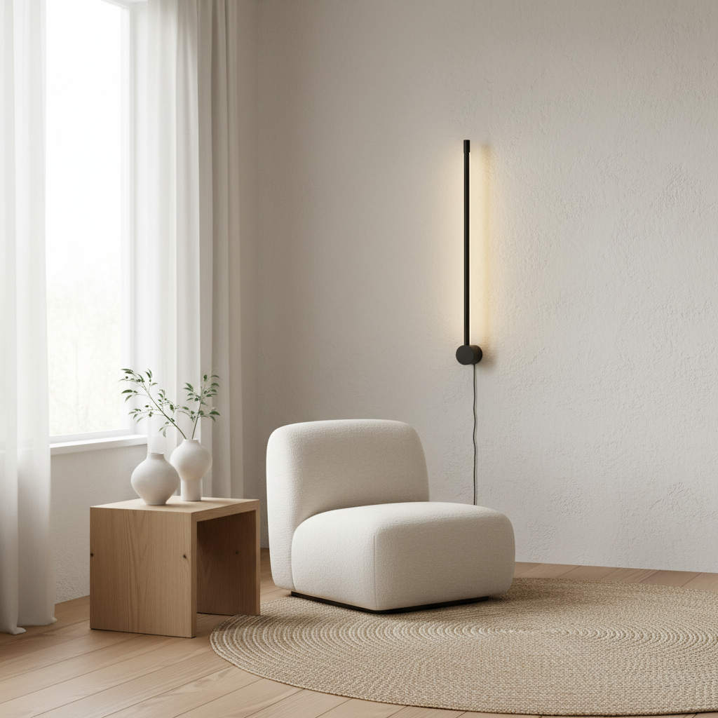 Vegglampe i et skandinavisk hjem