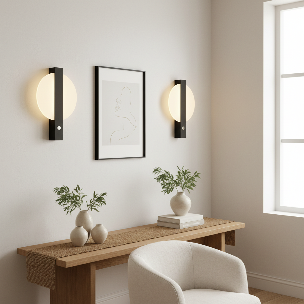Vegglampe i et skandinavisk hjem