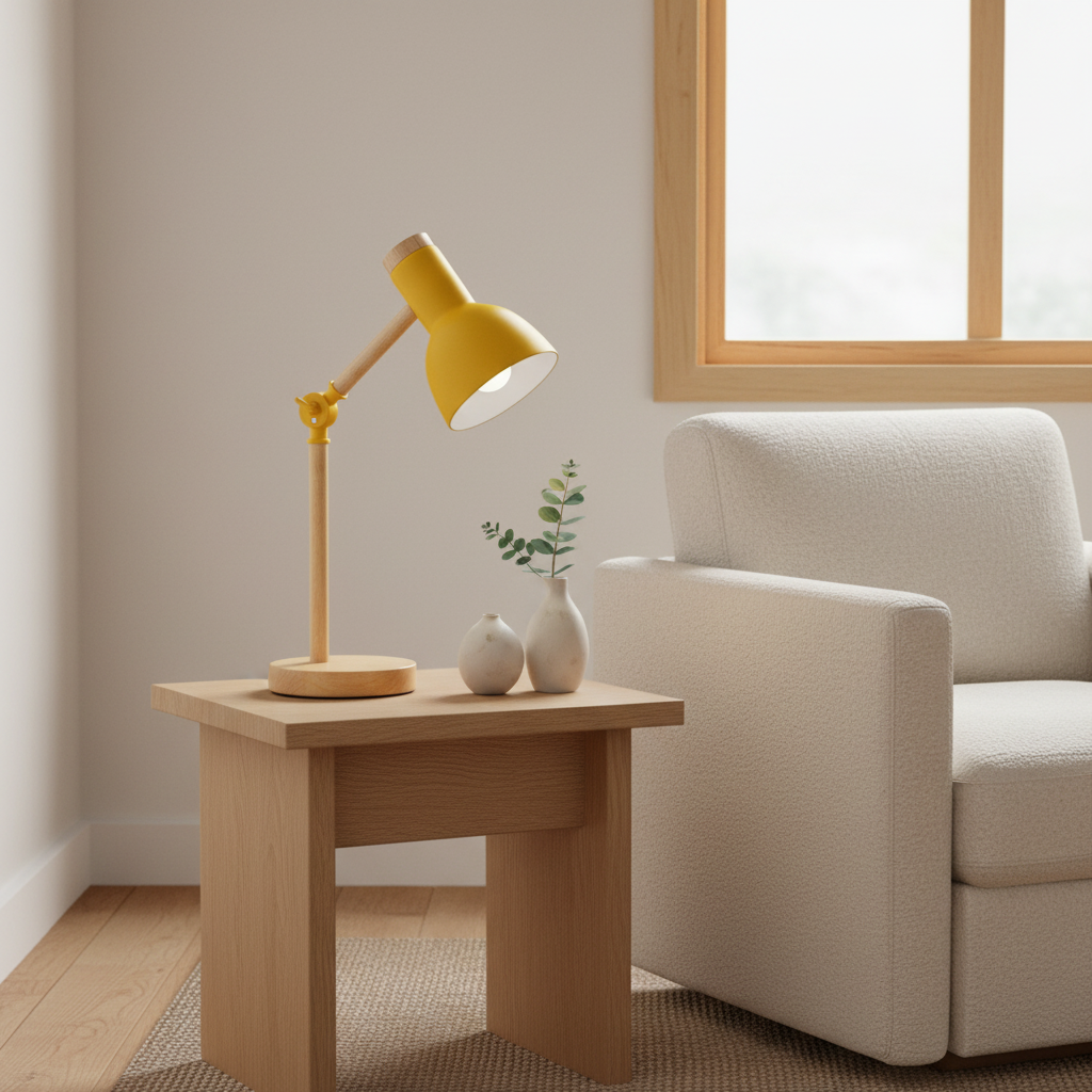 Bordlampe i et skandinavisk hjem