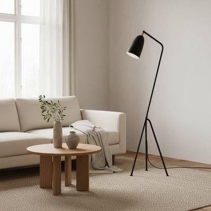 Gulvlampe i et skandinavisk hjem