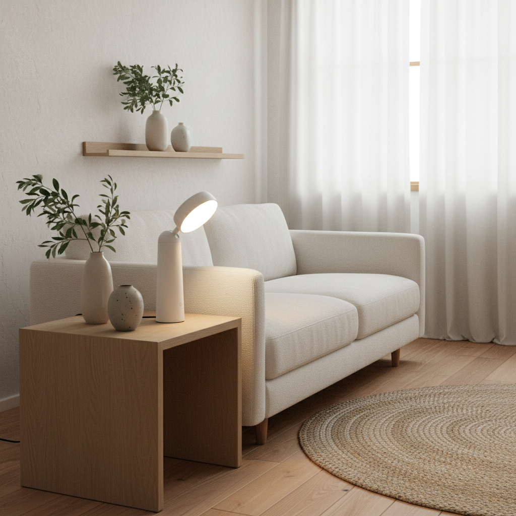 Bordlampe i et skandinavisk hjem