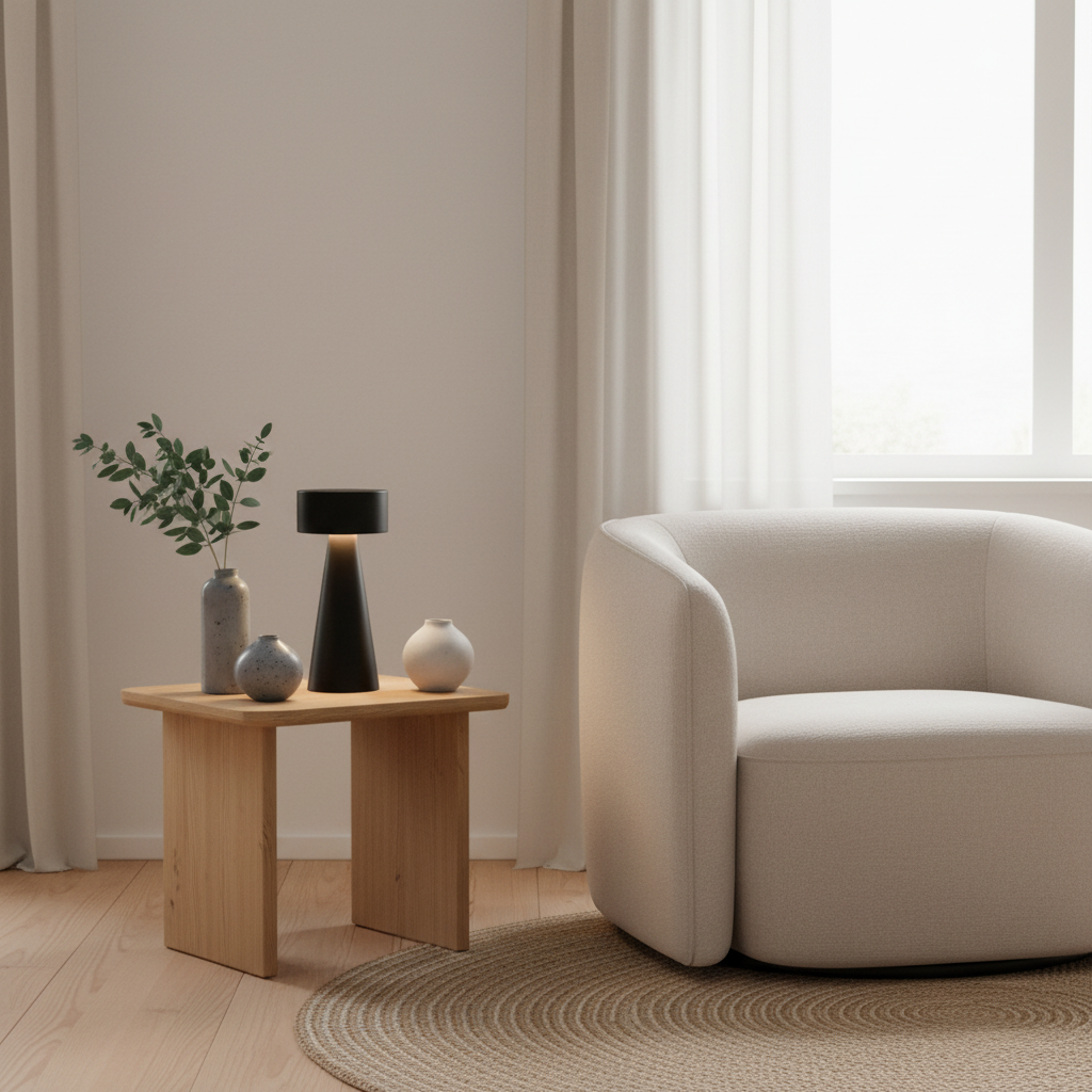 Bordlampe i et skandinavisk hjem