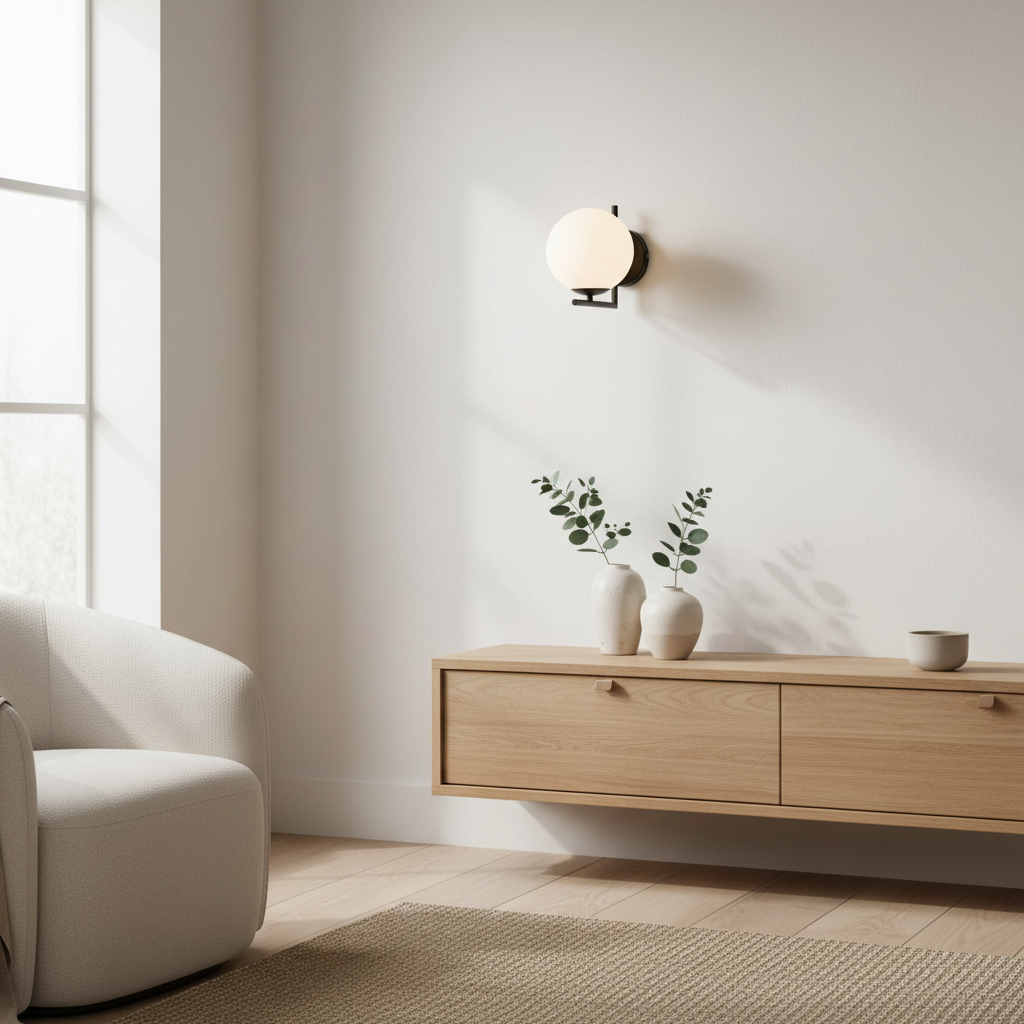 Vegglampe i et skandinavisk hjem