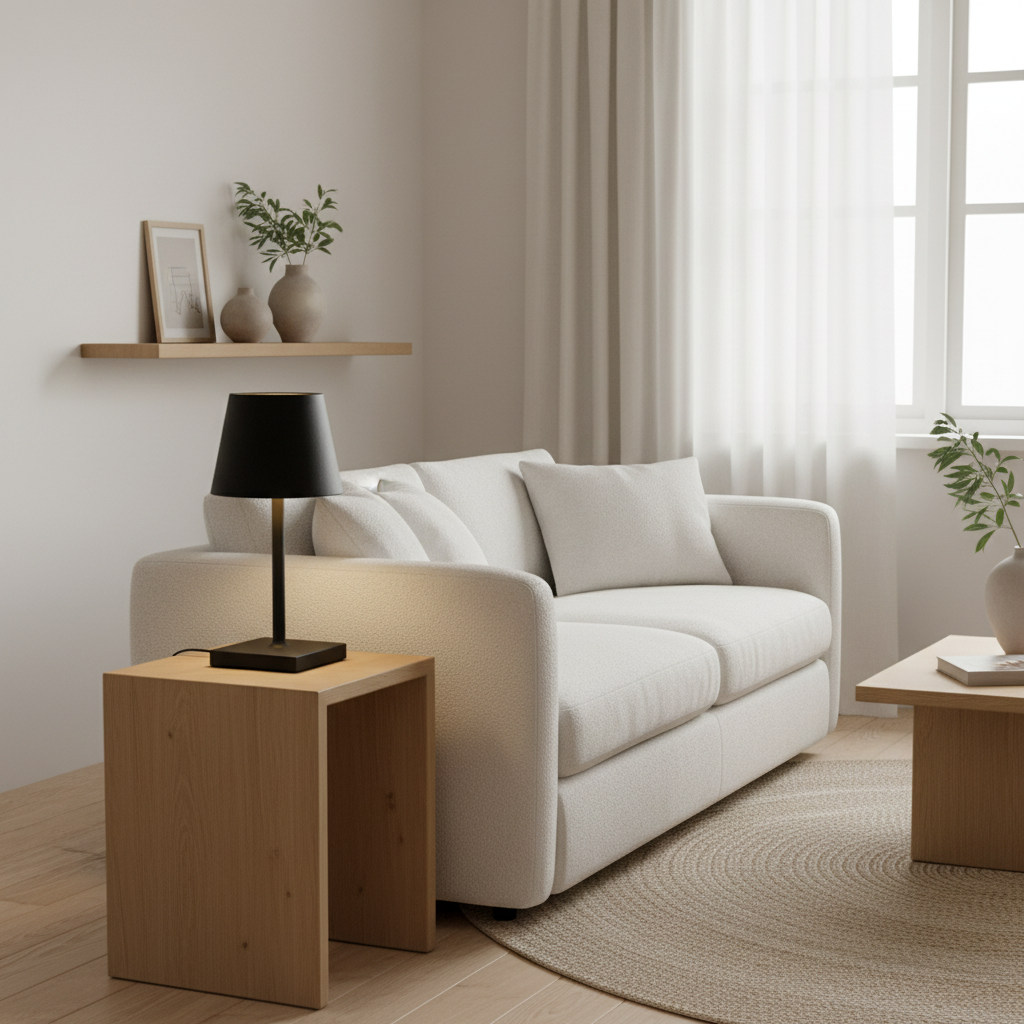 Bordlampe i et skandinavisk hjem
