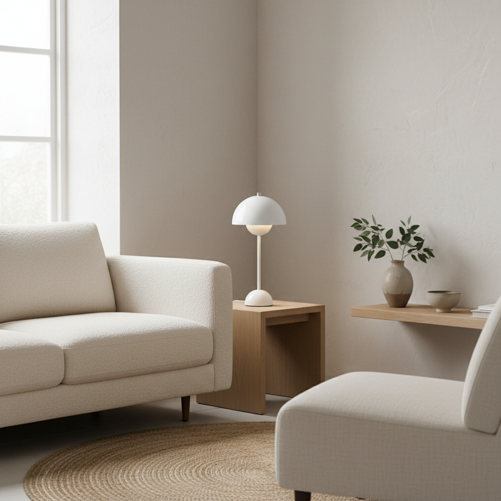 Bordlampe i et skandinavisk hjem