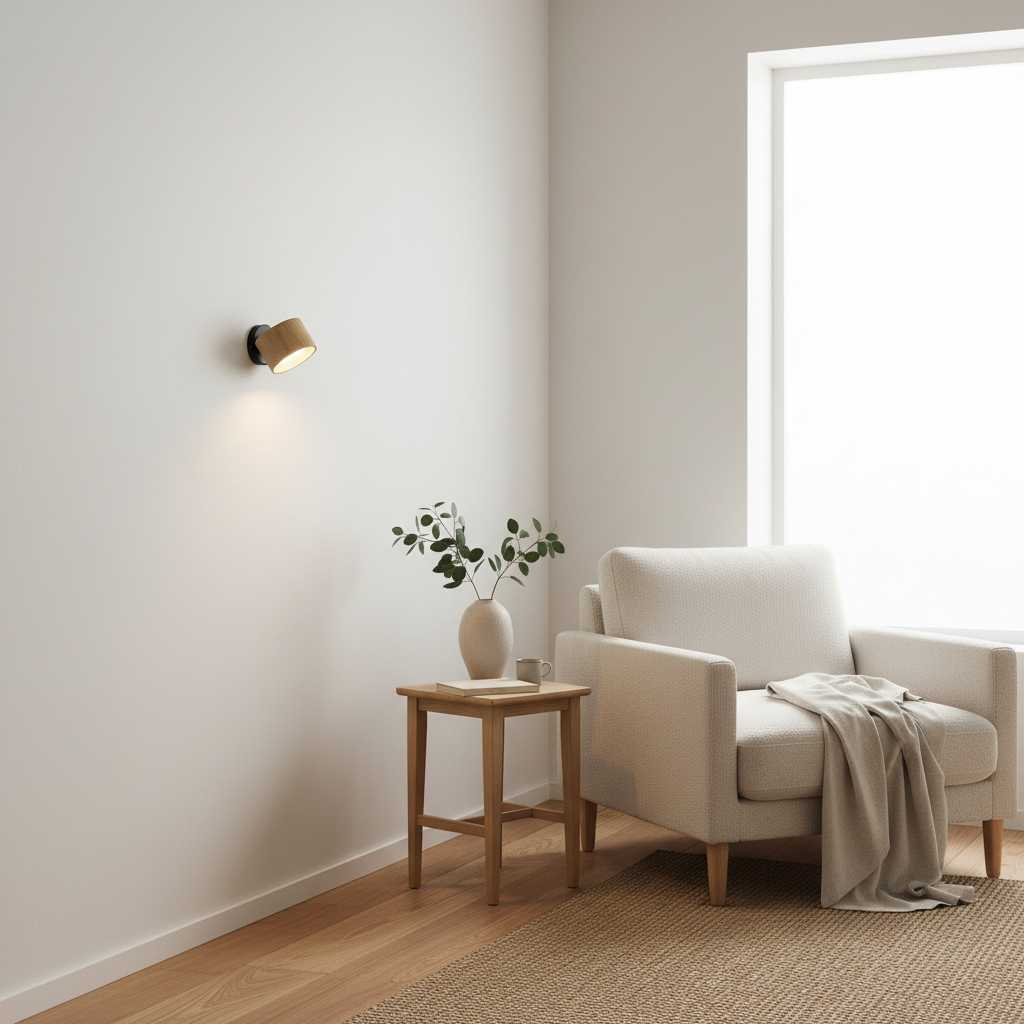 Vegglampe i et skandinavisk hjem