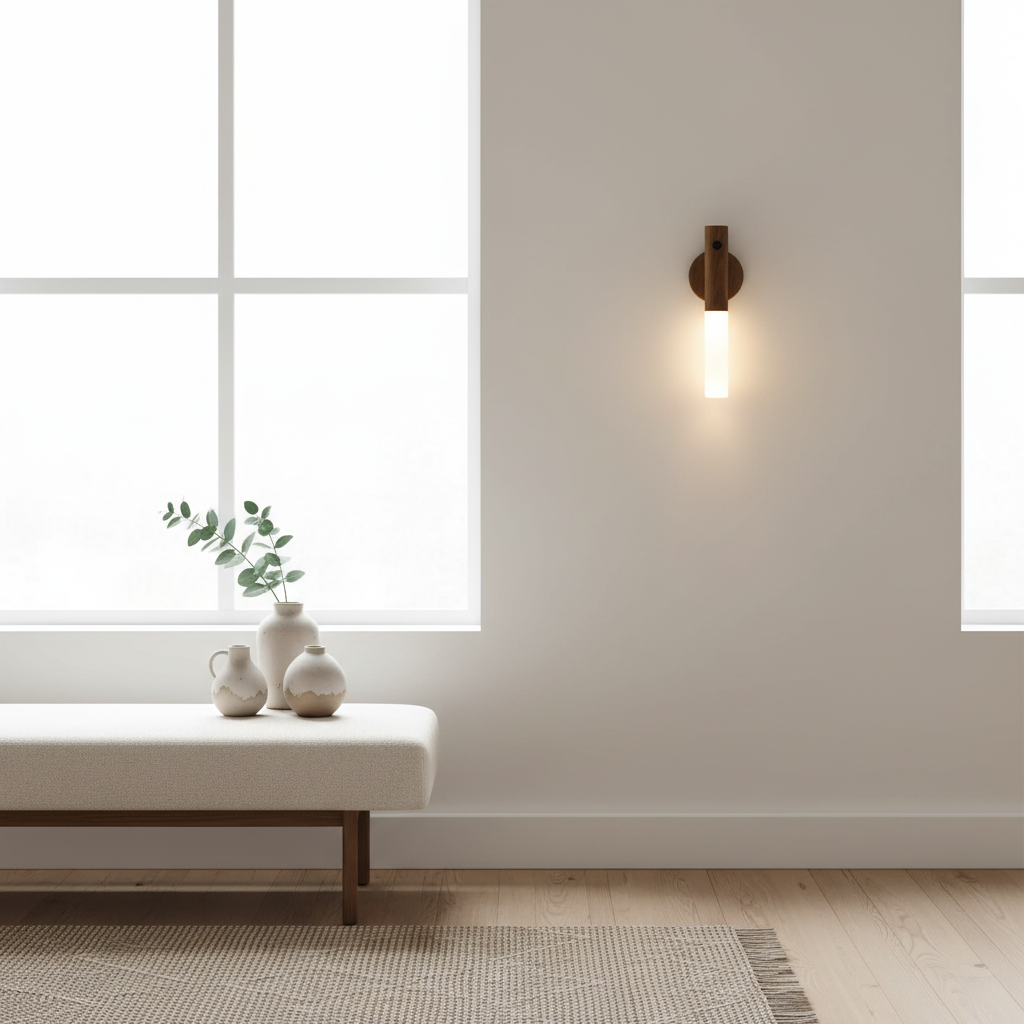 Lite nattlys i tre med sensor – magnet, USB