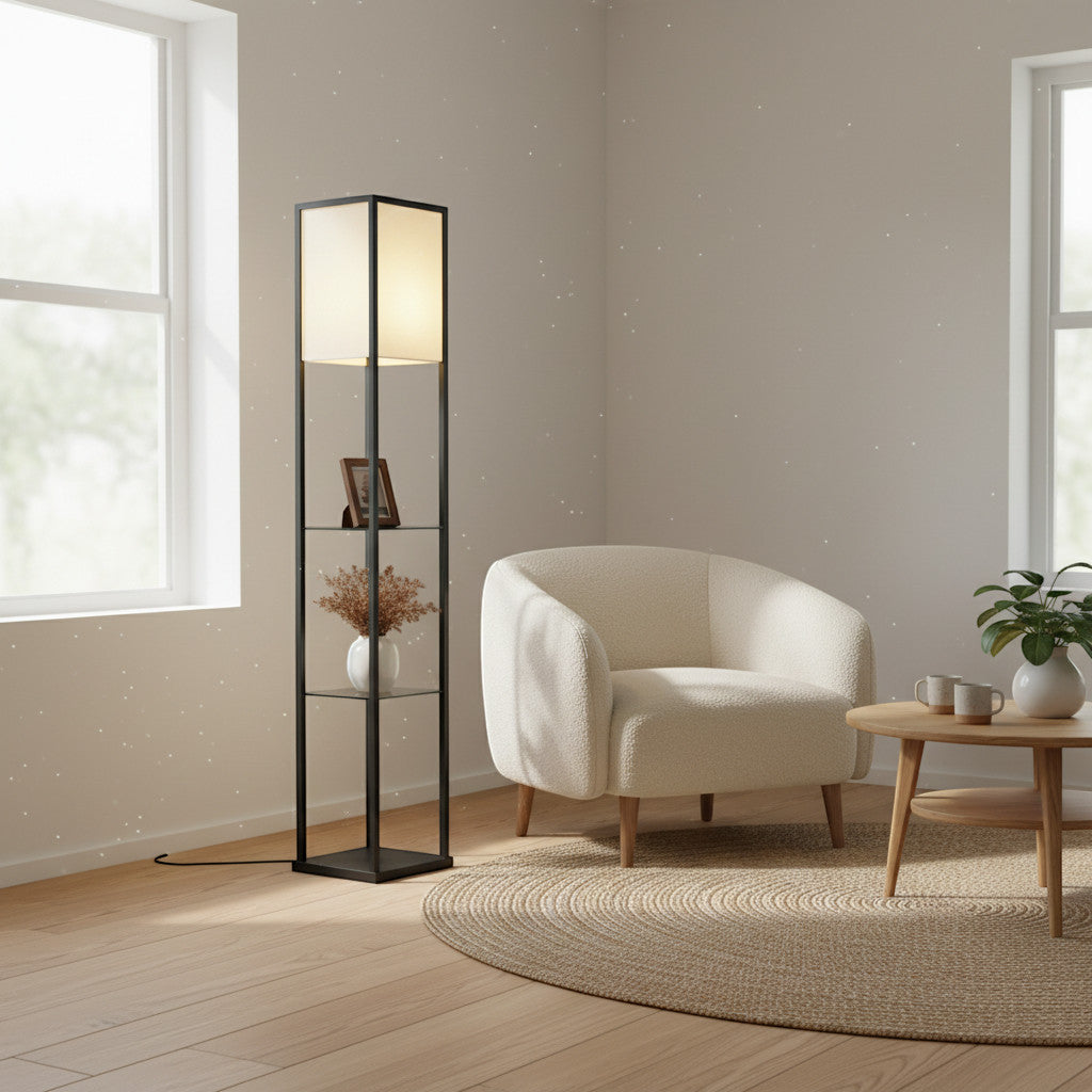 Gulvlampe i et skandinavisk hjem