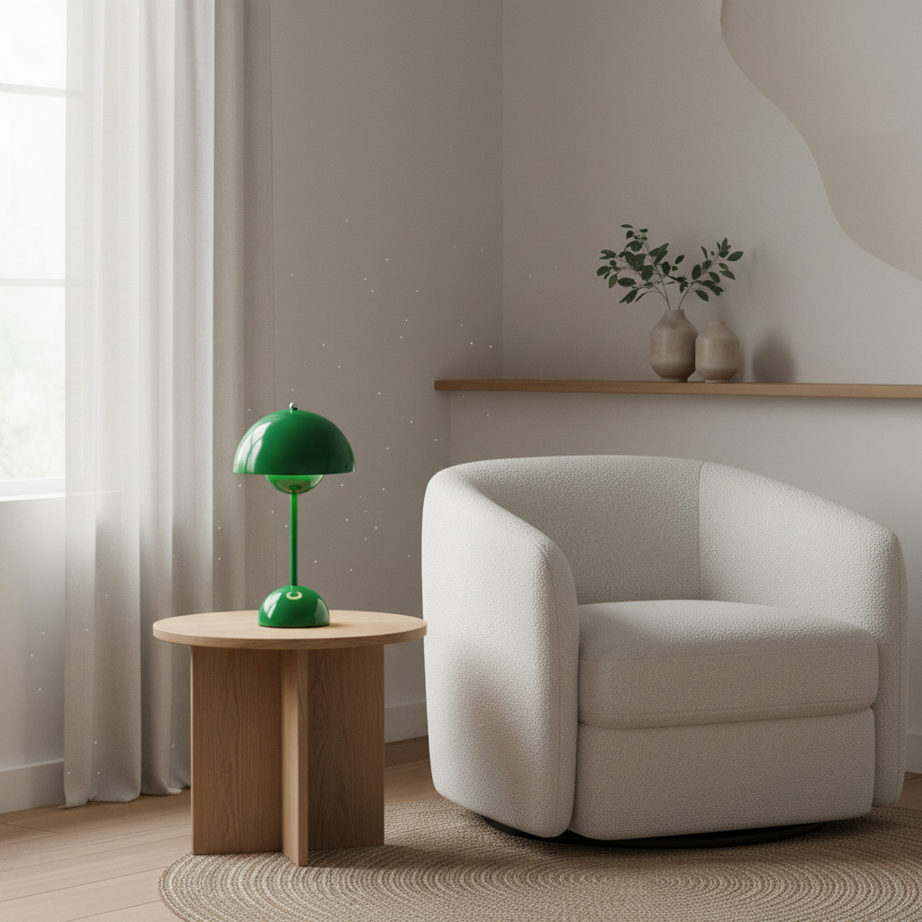 Bordlampe i et skandinavisk hjem
