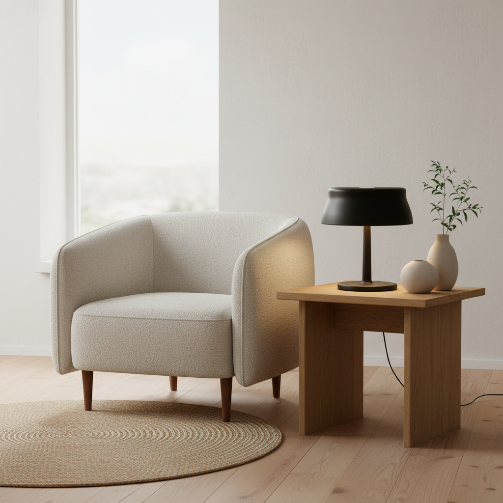 Bordlampe i et skandinavisk hjem