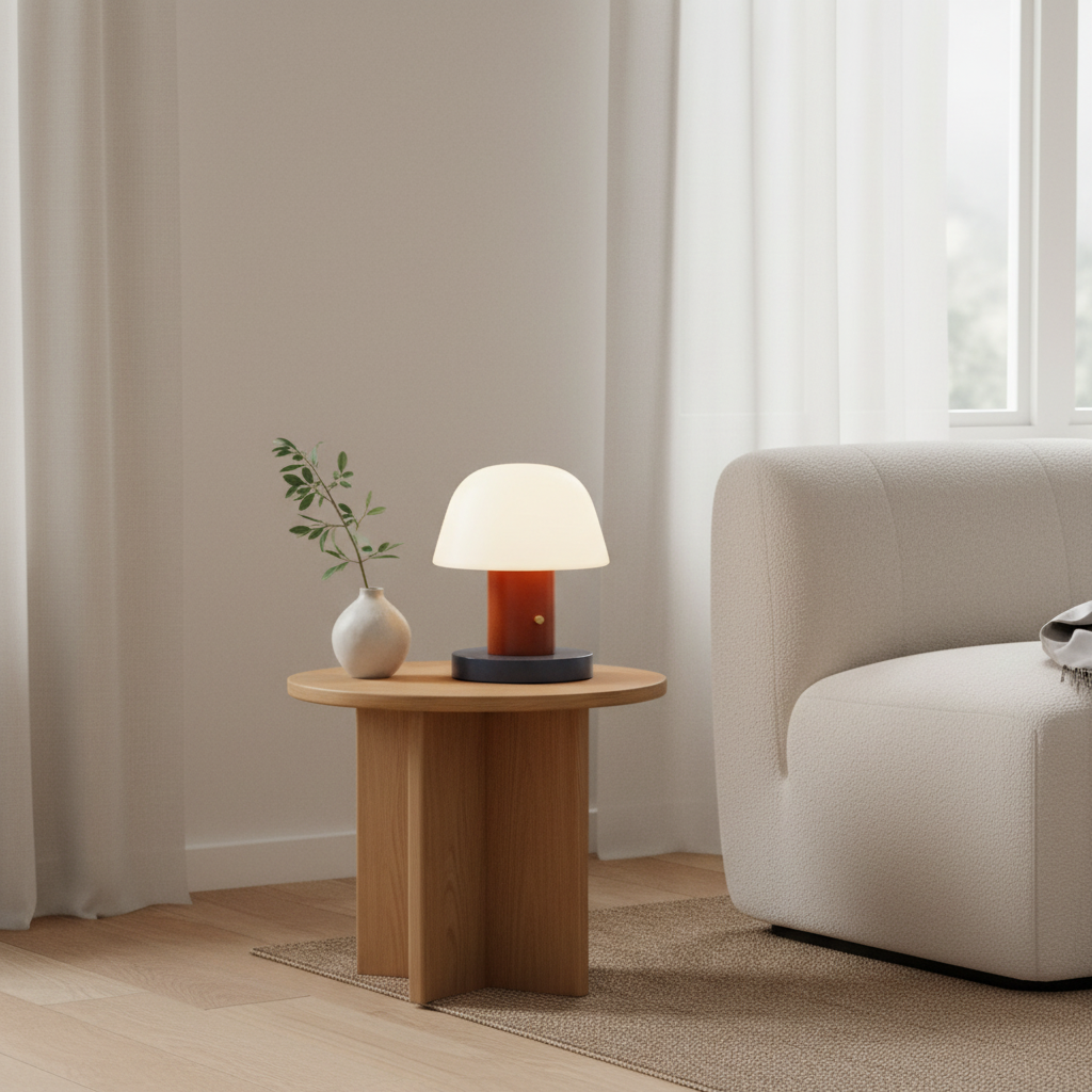 Bordlampe i et skandinavisk hjem