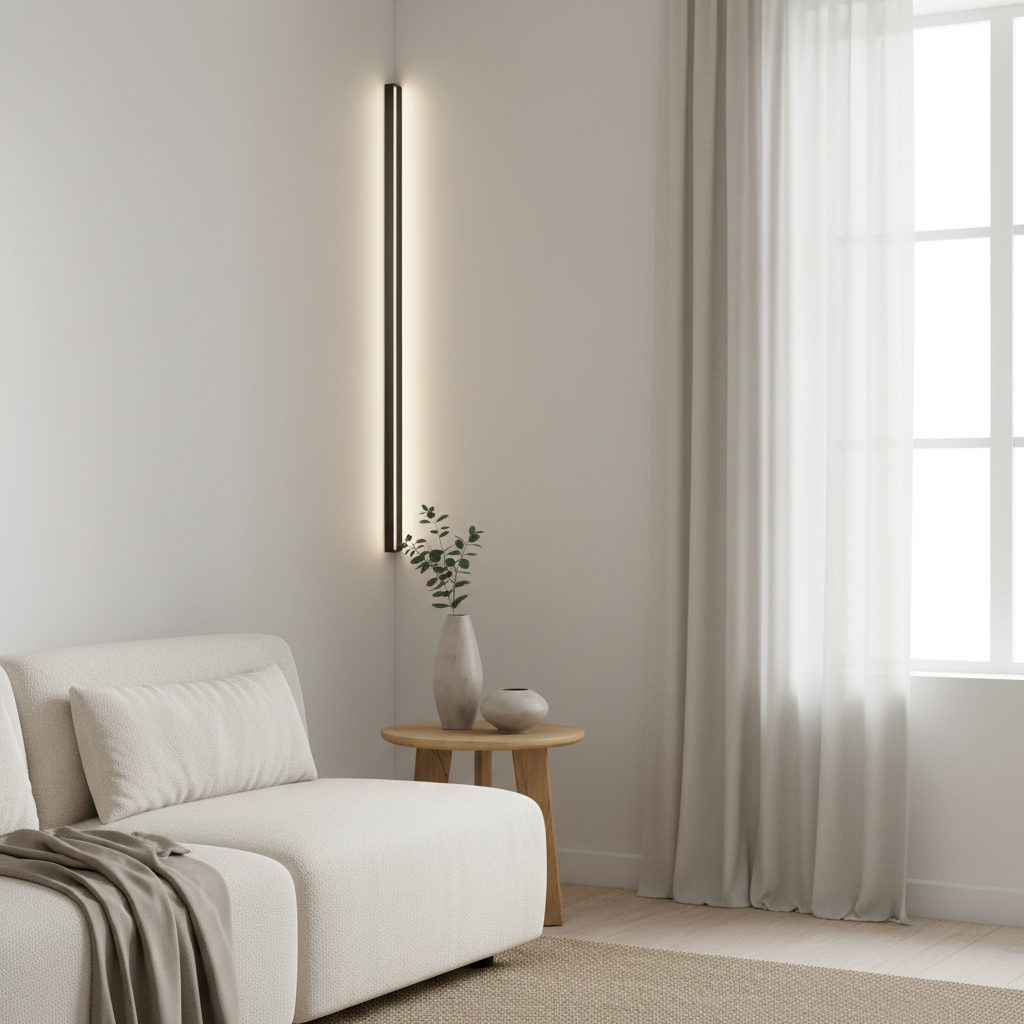 Lineær LED vegglampe – lyslinje i sort