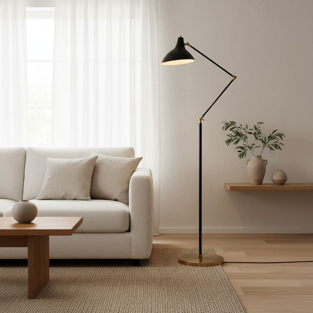 Gulvlampe i et skandinavisk hjem