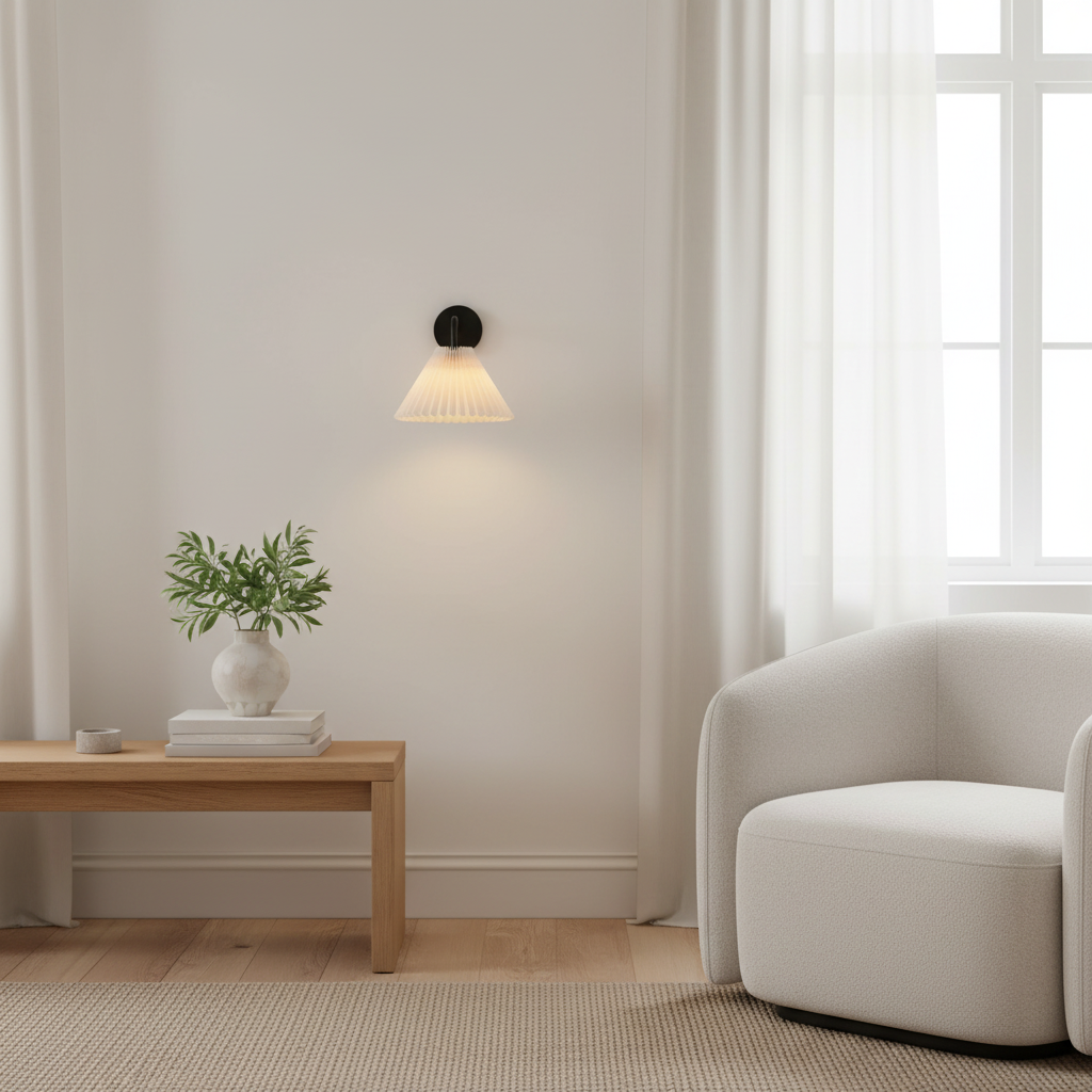 Vegglampe i et skandinavisk hjem