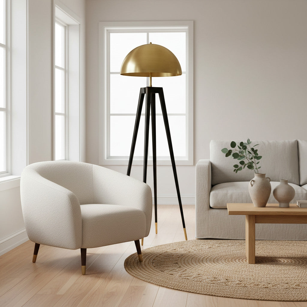 Gulvlampe i et skandinavisk hjem
