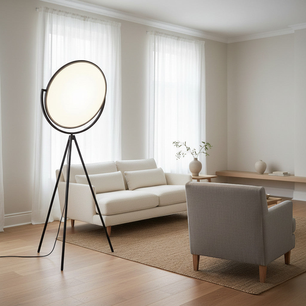 Gulvlampe i et skandinavisk hjem