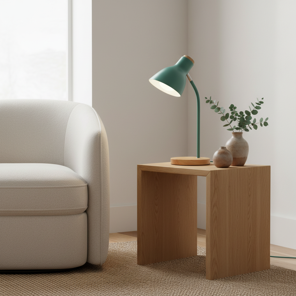 Bordlampe i et skandinavisk hjem