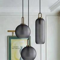 Roeykglass pendellampe kule og oval