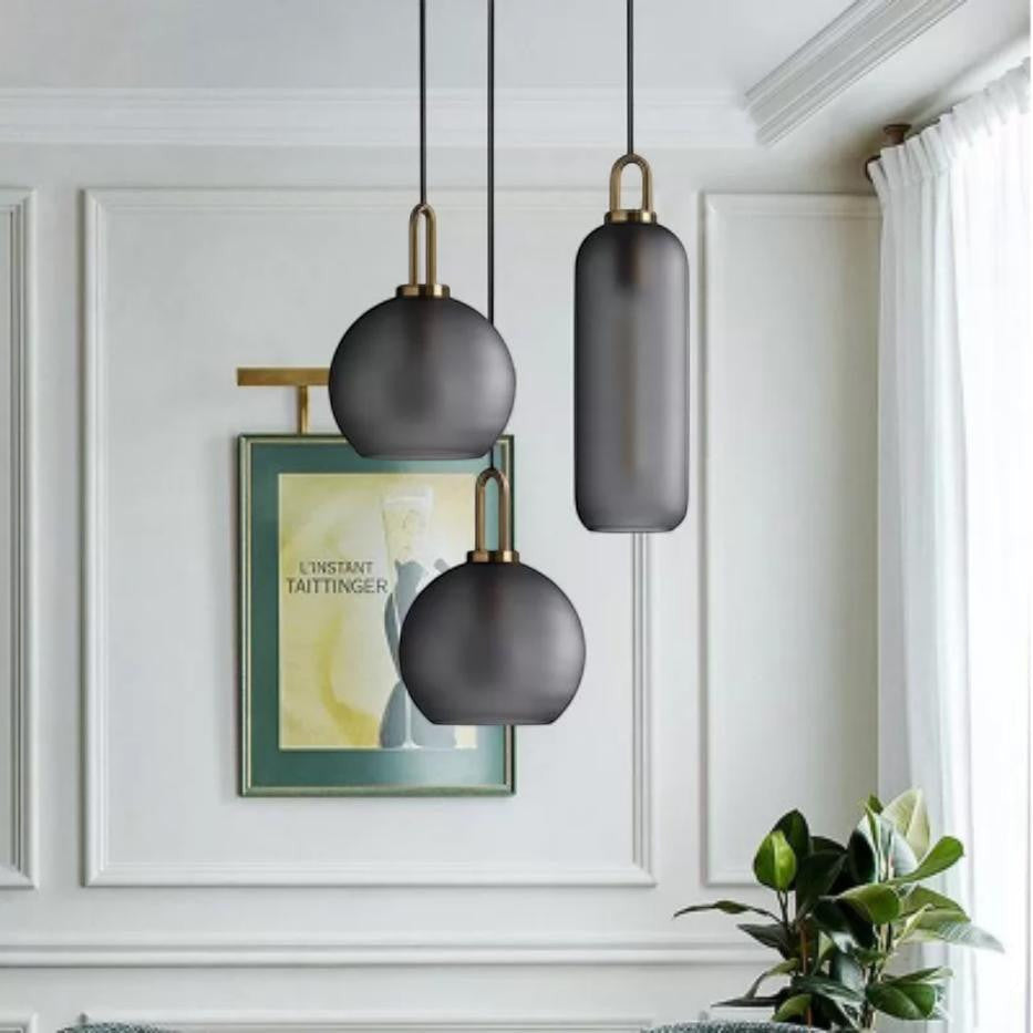 LYS Røykglass pendellampe – kule og oval